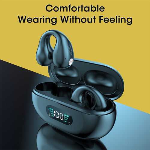 Bone Conduction Headphones TWS Earbuds Ear Clip Bluetooth 5.3 Touch Wireless Earphone In-Ear Bass HIFI Sports Headset - Hyper tech store