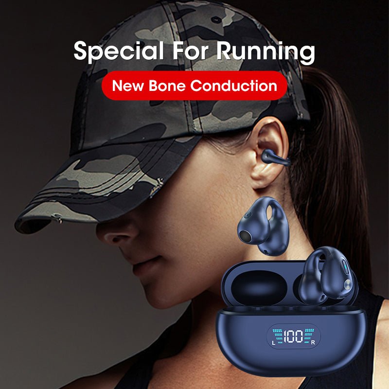 Bone Conduction Headphones TWS Earbuds Ear Clip Bluetooth 5.3 Touch Wireless Earphone In-Ear Bass HIFI Sports Headset - Hyper tech store
