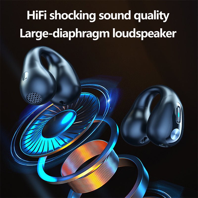 Bone Conduction Headphones TWS Earbuds Ear Clip Bluetooth 5.3 Touch Wireless Earphone In-Ear Bass HIFI Sports Headset - Hyper tech store