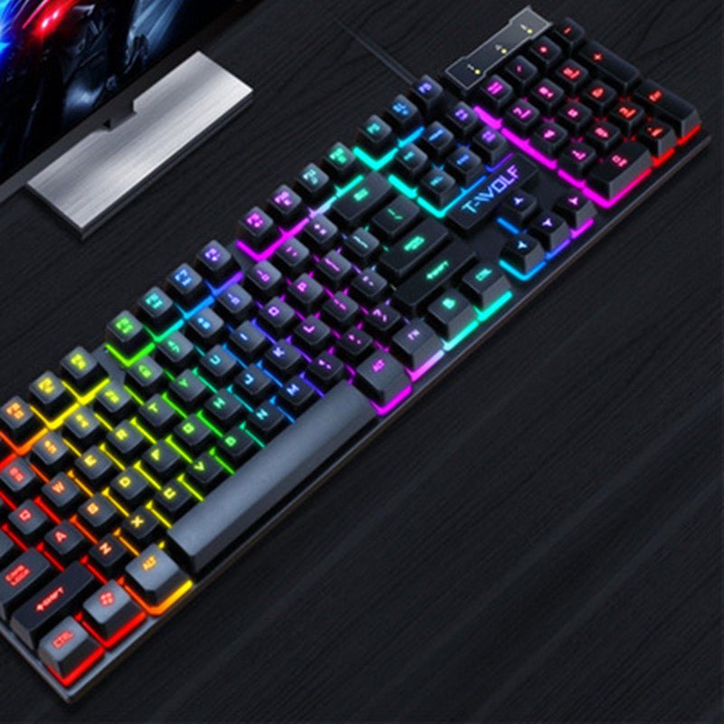 Gaming Usb Luminous Wired Keyboard Floating Manipulator - Hyper tech store
