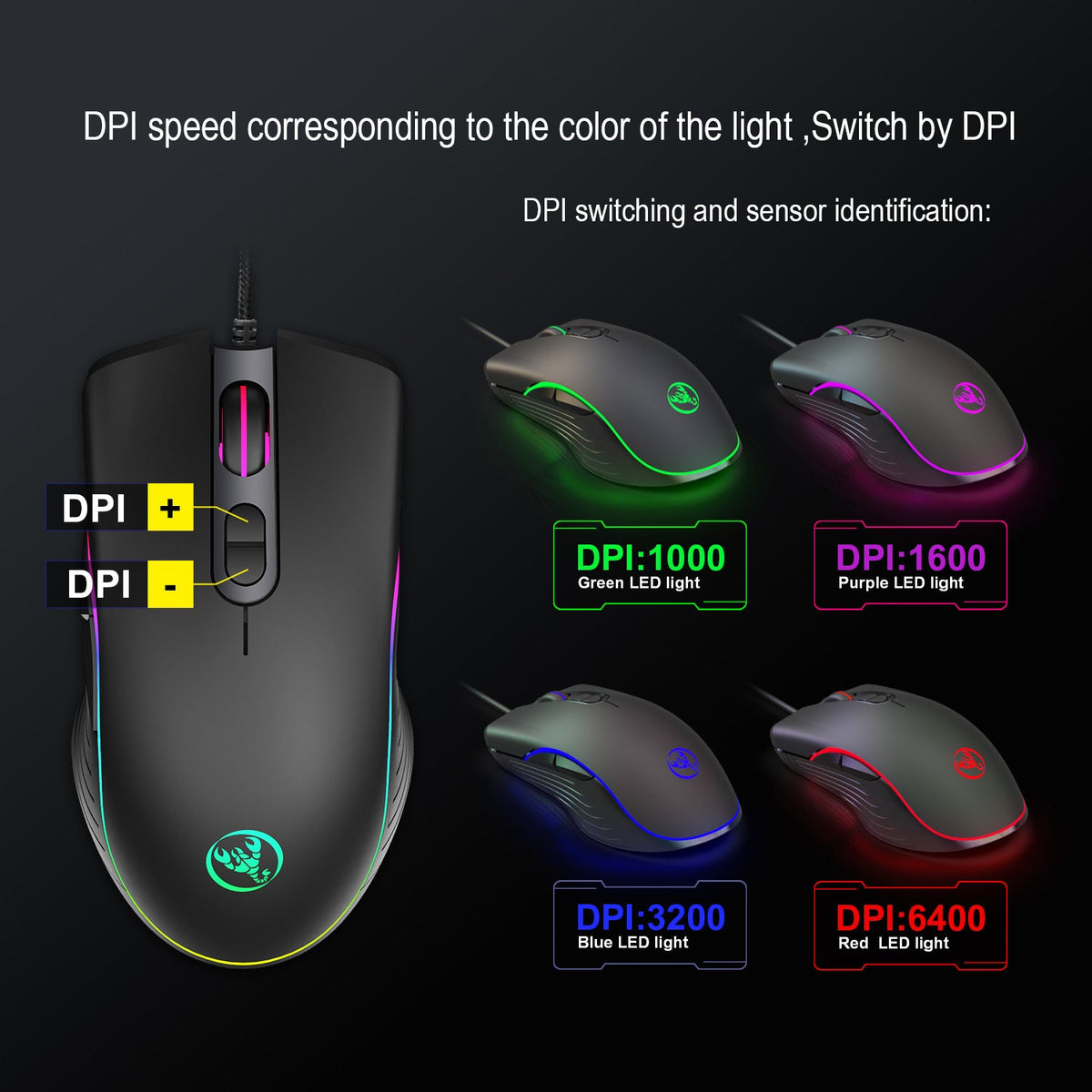 Glowing Gaming Mouse Gaming Wired Mouse - Hyper tech store