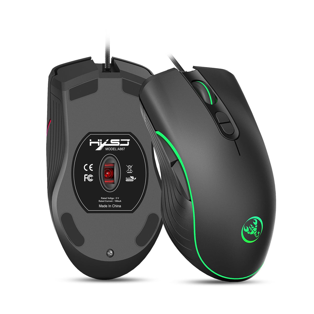 Glowing Gaming Mouse Gaming Wired Mouse - Hyper tech store
