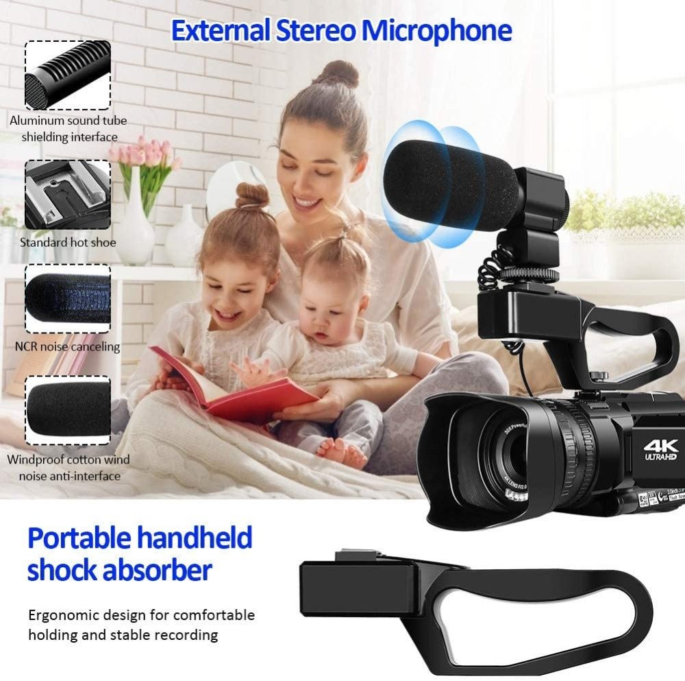 New Handheld High-Definition Digital Video Camera 4K Conference Camera Recorder Short Video Camera Dv - Hyper tech store