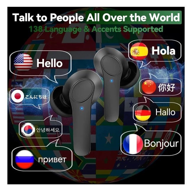 Translator Earbuds 144 Languages Real Time Online OffLine Translation Earphones - Hyper tech store
