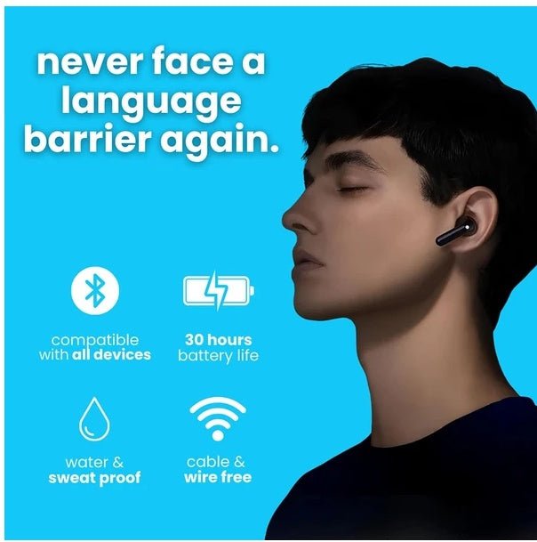 Translator Earbuds 144 Languages Real Time Online OffLine Translation Earphones - Hyper tech store