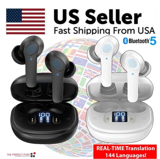 Translator Earbuds 144 Languages Real Time Online OffLine Translation Earphones - Hyper tech store